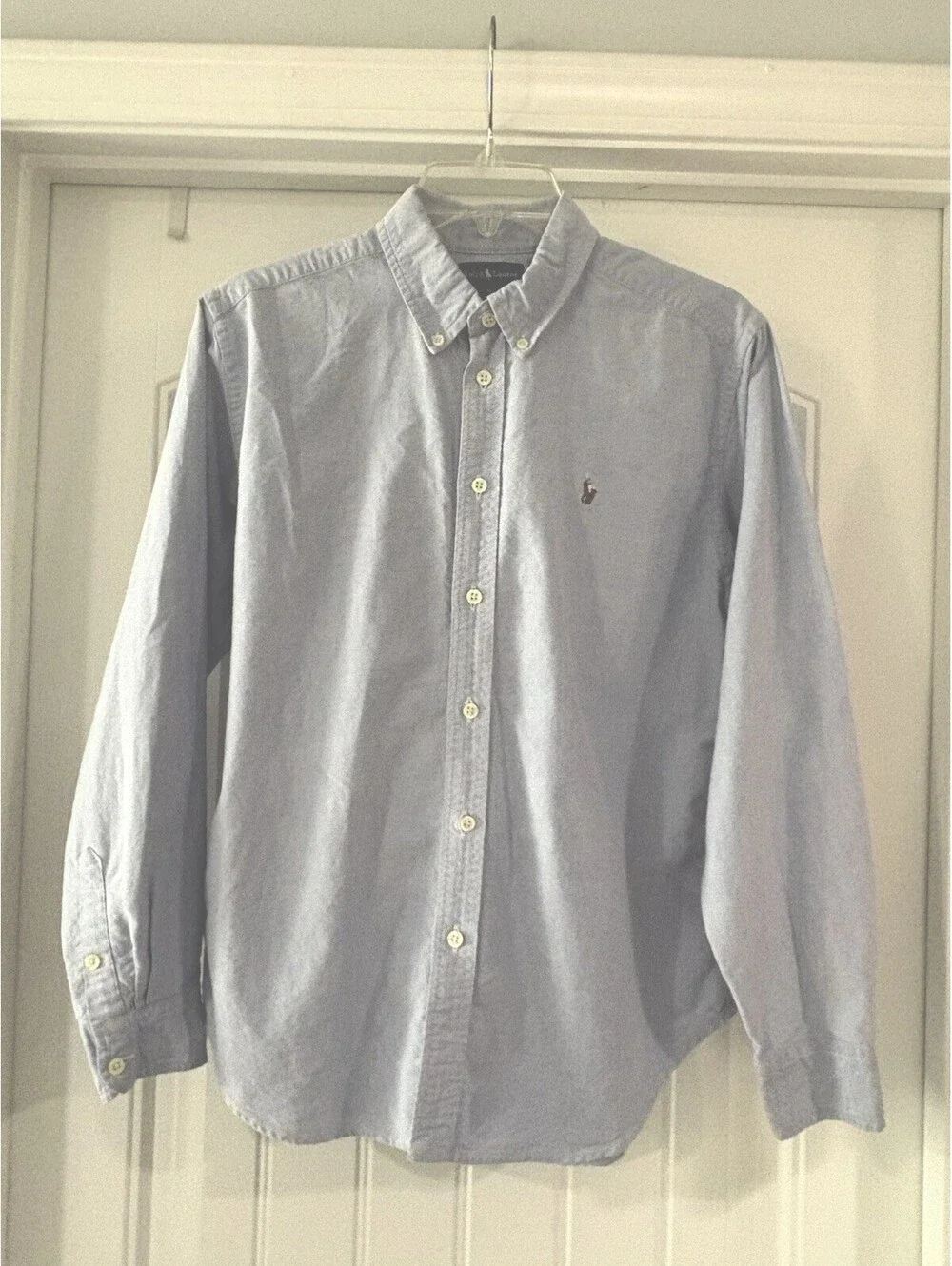 Polo Ralph Lauren Blue Cotton Oxford Button Down Shirt Kids Size 18 Preppy